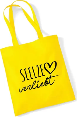 Produktbild von Huuraa Jutebeutel Seelze verliebt 10 Liter Yellow Baumwolle Tasche Geschenkidee