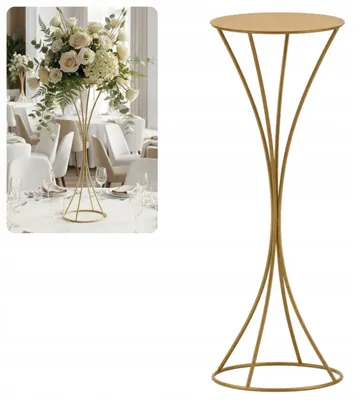 Obrázok produktu pre Stojan na rastliny HGDECO Lilia Gold, 70 cm, kov, zlatá farba