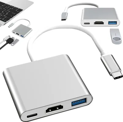 Obrázok produktu pre Verk 06280 Adaptér HUB USB-C, USB 3.0, HDMI 4K