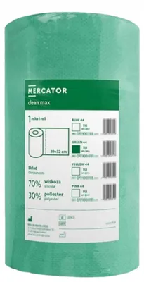 Zdjęcie produktu dla Ręcznik papierowy Mercator zielony czyściwo włókninowe clean zielone 32cmx 44m 112