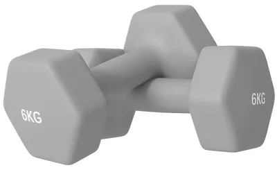 Produktbild von 2 x 6 kg Kurzhantel-Set, sechseckiges Design, bodenfreundlich, rutschfest, Grau