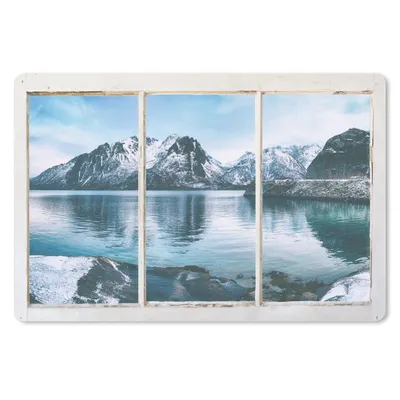 Produktbild von MuchoWow® Schreibtischunterlage Aussicht - Berge - Winter 60x40 cm - XXL Mauspad - Großes Mauspad