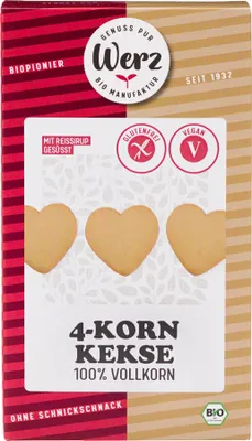 Produktbild von Werz 4-Korn-Vollkorn-Natur-Keks 150g