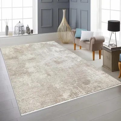 Produktbild von Teppich beige modern Struktur weich pflegeleicht Größe - 200 x 290 cm