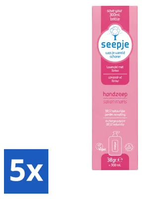 Produktbild von 5 x Seepje Handseife Nachfüller - Lavendel und Tonka - 38 g - Vorteilspackung - 5 Stücke