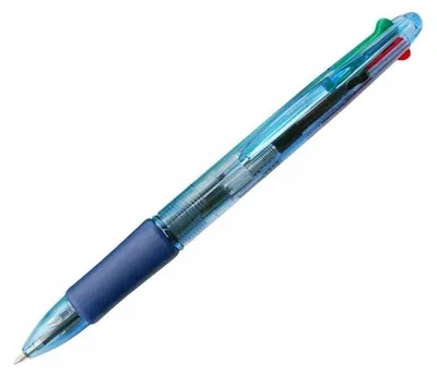 Produktbild von Titanum Kugelschreiber 4 Farben 0,7mm mit Gummigriff