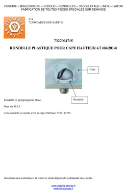 Produktbild von Scheiben/Unterlegscheibe Kunststoff M3,5 x 11,3 x 4,7