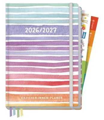 Zdjęcie produktu dla Häfft® Verlag 11158-2 Häfft® Verlag Kita-Planer Color Stripes August 2026 - August 2027 bunt, 1 St.