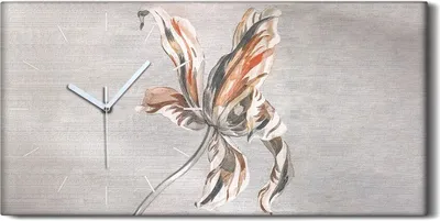 Produktbild von Wanduhr Bürouhr Leinwand Bild Geräuschlos 60x30 Gemälde Blumen Pflanzen Kunst - weiße Hände