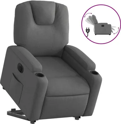 Produktbild von vidaXL Relaxsessel mit Aufstehhilfe Elektrisch Dunkelgrau Stoff