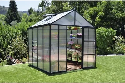 Image de Serre de jardin 5.7m² gris anthracite - Palram - 702400 - glory