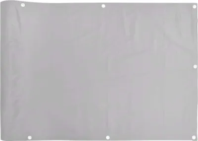 A plain, flat view of a gray balcony privacy screen.