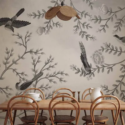Produktbild von Vlies Fototapete - Birds in the Garden - Third Variant 250x175 cm Blumen b-C-10064-a-c