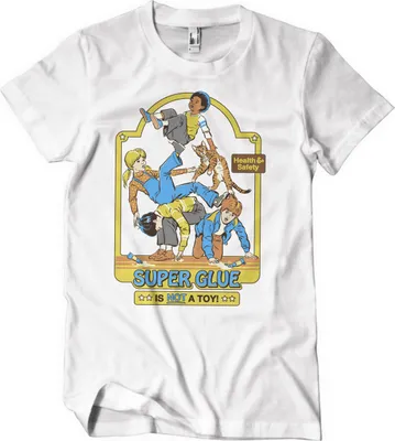 Produktbild von Super Glue Is Not A Toy T-Shirt - X-Large - White