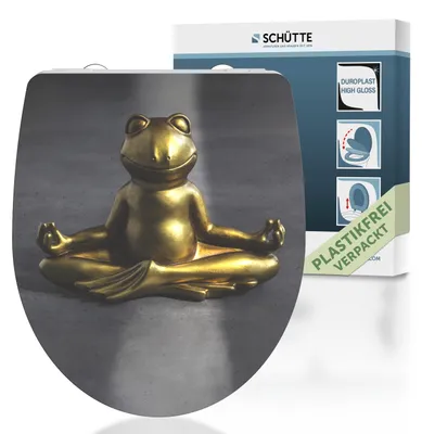 Produktbild von SCHÜTTE Duroplast HG WC Sitz RELAXING FROG, Toilettendeckel mit Absenkautomatik und Schnellverschluss, Toilettensitz