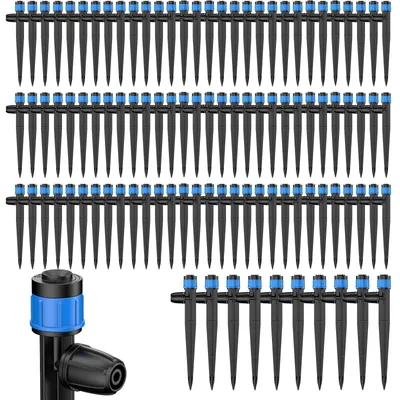 100 Tropfbewässerungsdüsen, 360° verstellbar, für 0,64 cm PVC-Schlauch