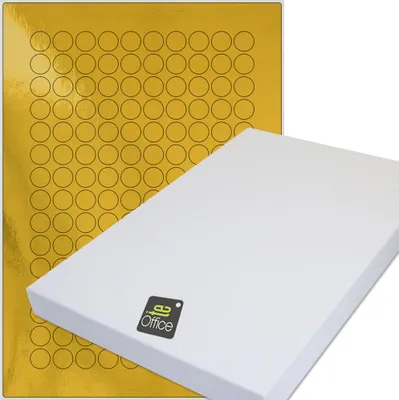Produktbild von 150 Etiketten 1 Stück DIN A4 Bogen rund, Ø 15 mm gold
