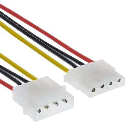 Produktbild von InLine Strom Verlängerung intern, 5,25" 4pol ST / BU, 0,50m, 0,5 m, Mehrfarbig, 22 g, 100 mm, 140 mm, 11 mm
