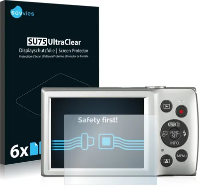 Produktbild von 6x Für Canon Digital Ixus 185 Schutzfolie Savvies Displayschutz Display Schutz Folie Klar Transparent