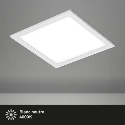 Image de Plafonnier LED BRILONER LEUCHTEN SIMPLE, 12 W, 1300 lm, IP20, blanc, plastique-métal, 29,5 x 29,5 x 5,5 cm