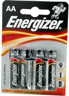 Image de 1 pile : alcaline. Nombre de piles : 4. 1,5 V. Type : AA. Rechargeable : non. Piles