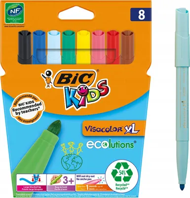 Produktbild von BIC KIDS Fasermaler Visacolor 8er Kartonetui