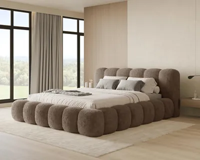 Produktbild von Chilly Möbel Design Bett Stone - Polsterbett mit Bettkasten, Lattenrost und Kopfteil 140x200 cm / Metallrahmen / Corto / Braun