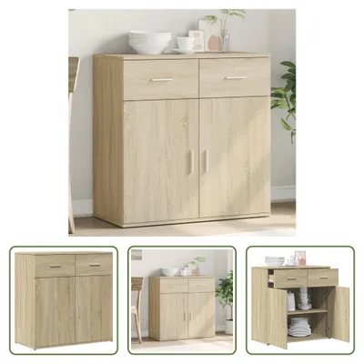 Produktbild von The Living Store Sideboard Sonoma-Eiche 79x38x80 cm Holzwerkstoff
