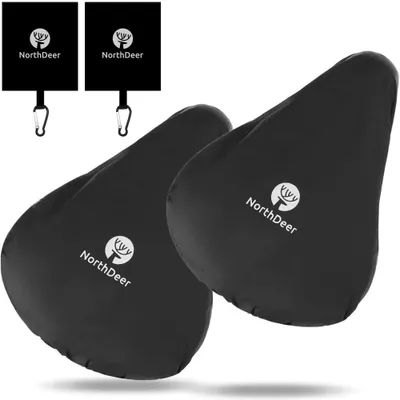 Immagine prodotto di Copriselle impermeabile per bicicletta - Elastico - Borsa di conservazione - Nero - 2 pezzi per esterno