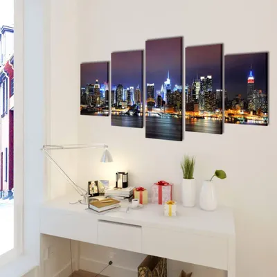 Produktbild von vidaXL Bilder Dekoration Set New York in Farbe 100 x 50 cm