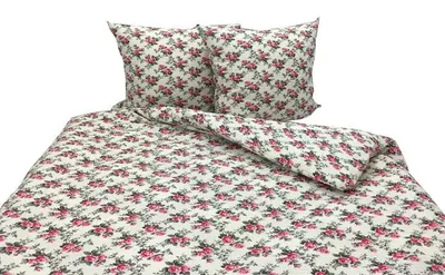 Zdjęcie produktu dla Pościel, pościel z tkaniny typu waffle piqué, nie wymaga prasowania, 100% bawełna, 160x200, 0001, różowe kwiaty