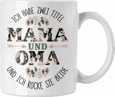 Produktbild von Trendation - Mama und Oma Tasse Geschenk für Oma Weihnachten Geburtstag Lustige Tasse Beste Oma (Weiß)