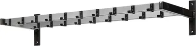 Wandgarderobe mit zwei Reihen Haken (insgesamt 19 Haken)