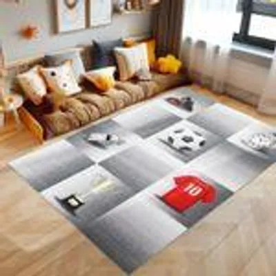 Produktbild von Kinderzimmer Teppich Spielmotiven Design Kinderteppich  Babyzimmer Teppiche Spielteppich für Jungen und Mädchen Teppich, Grau-3 Größe: 100 x 150 cm