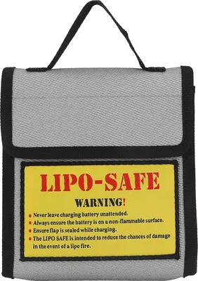 Immagine prodotto di Borsa di sicurezza per batterie Lipo, grigia, ignifuga, antideflagrante, borsa protettiva per uso domestico