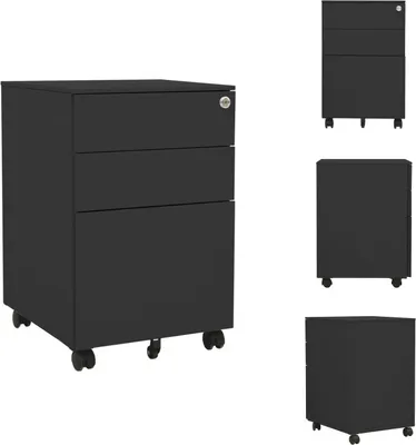 Zdjęcie produktu dla vidaXL Szafka na dokumenty z kółkami antracyt 39x45x60 cm stal - Szafki na dokumenty
