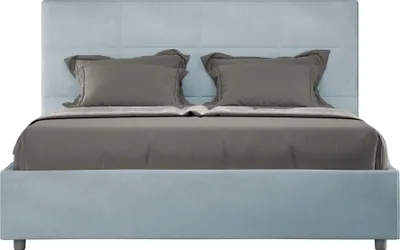 Produktbild von ITYHOME - Gepolstertes Bett mit Lattenrost 140x200 mit Mikrofaserbezug Himmelblau Mika