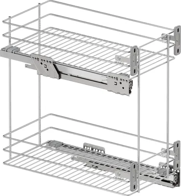 Image de Vauth-Sagel VS SUB Slim Panier en fil d'acier Classic - Rack Extension d'élément bas pour KB 300mm - Dépôt de panier en fil d'acier, acier chromé