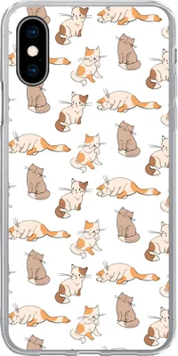 Produktbild von MuchoWow® Handyhülle Schutzhülle Hülle für Telefoonhoesje iPhone X Muster - Katze - Kätzchen - Jungen - Mädchen - Kinder - Kinder Silikon Softcase Handy Hülle - Handyhülle