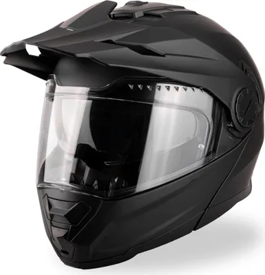 Produktbild von VINZ Prado Enduro Helm mit Sonnenblende | Klapphelm mit ECE 22.06 | Motorrad Helm Integralhelm Crosshelm | Motorradhelm Klappbar | In Gr. XS-XXL - Matt Schwarz | L (59 - 60 cm)
