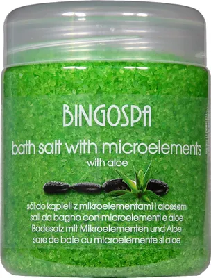 Image de BingoSpa Sel de bain avec oligo-éléments et aloe vera, 550 g
