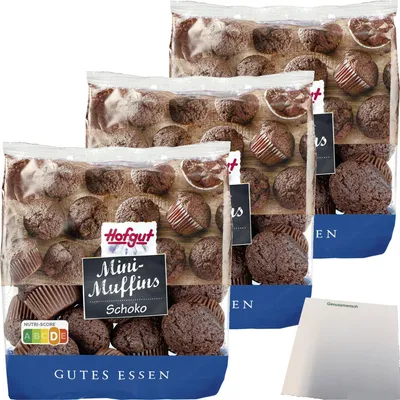 Produktbild von Hofgut Mini Muffins Schoko 3er Pack (3x225g Beutel) + usy Block