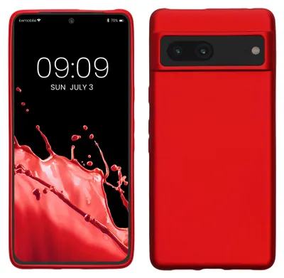 Produktbild von kwmobile Handyhülle für Google Pixel 7 Hülle - Silikon Case metallisch schimmernd - Schutzhülle Cover - Metallic Dunkelrot