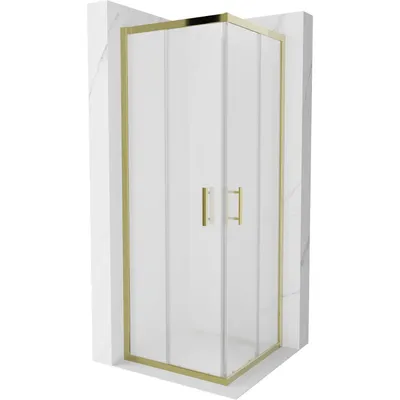 Obrázek produktu pro Mexen Rio čtvercový sprchový kout 70 x 70 cm, Vzor jinovatky, Zlatá - 860-070-070-50-30