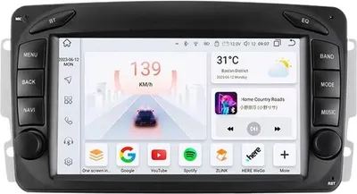 Immagine prodotto di Autoradio con Bluetooth e CarPlay per Mercedes-Benz CLK W209 / C-W203 / G-W463 / W208 / A-W168 / Viano / Vito / Vaneo – Compatibile con Apple e Android – Impianto stereo – Sistema di navigazione – 8 GB / 128 GB