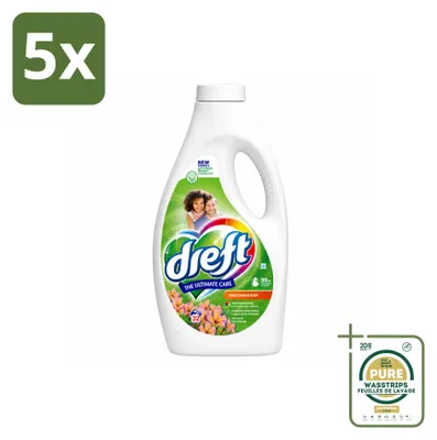 Produktbild von 5 x  Dreft Flüssigwaschmittel Amazonasregen - für 32 Waschladungen - Vorratspackung - 5 Stücke