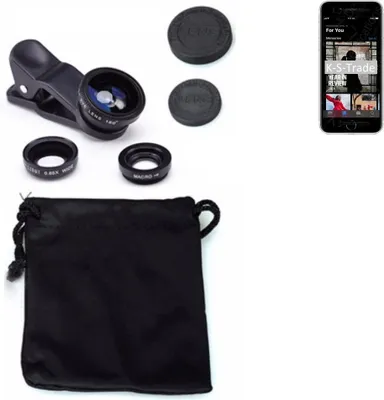 Produktbild von K-S-Trade Smartphone Kamera Linsen Set Kompatibel mit Apple iPhone SE (2020) 3in1 Clip-On Kamera Adapter Macro Weitwinkel FishEye Fischauge Objektiv