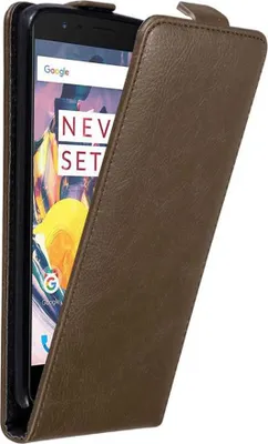 Produktbild von Cadorabo Hülle für OnePlus 3 / 3T Schutz Hülle in Braun Flip Etui Handyhülle Case Cover