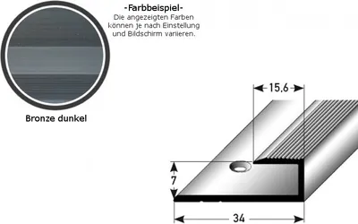 Produktbild von Einschubprofil "Waterford" für Laminat, 7 mm Einfasshöhe, Aluminium eloxiert, gebohrt-bronze dunkel-1000