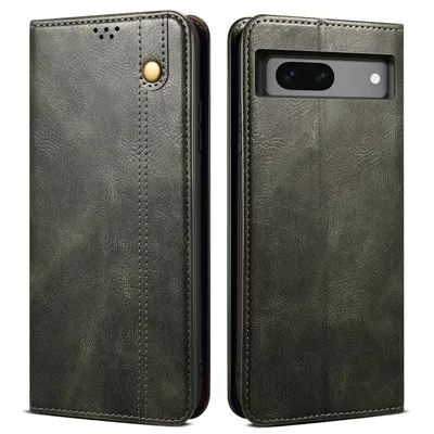 Image de Etui pour Google Pixel 8A étui en cuir avec fonction stand vert